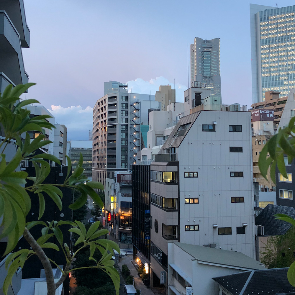 夏の空、積乱雲が遠くで発達中